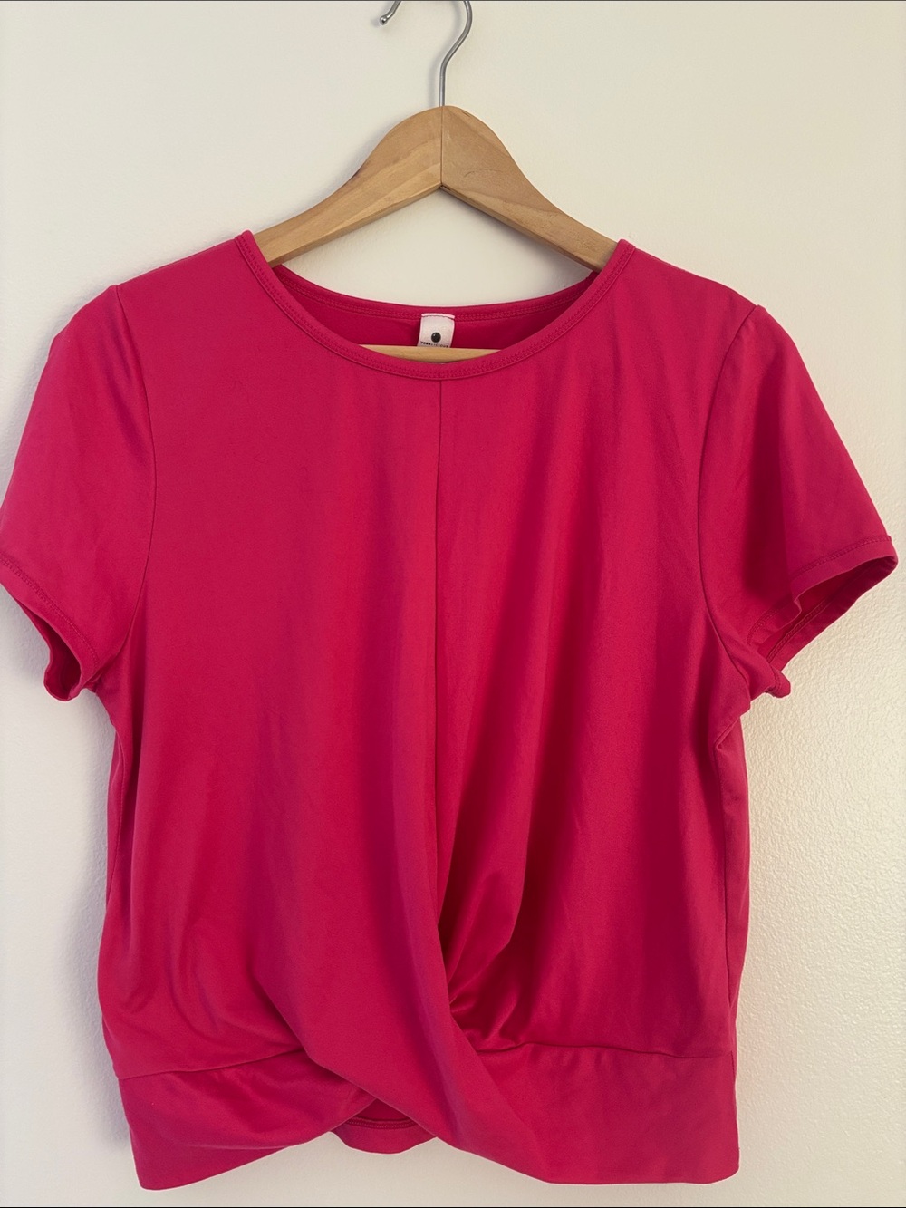Yogalicious Hot Pink Twist-Hem Short Sleeve Tee